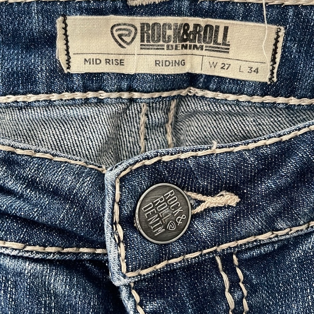 Rock & Roll Denim Mid Rise Riding Jeans - Picture 2 of 9